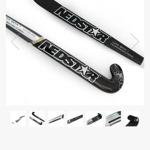 Nedstar silver Black field Hockey Stick Low Bow 1 superresponsive 36.5 carbon